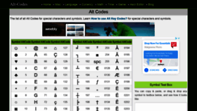 What Alt-codes.net website looked like in 2021 (3 years ago)