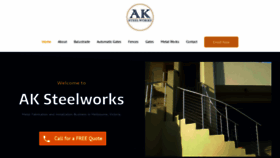What Aksteelworks.com.au website looked like in 2021 (3 years ago)