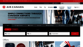 What Aircanada.ca website looked like in 2021 (3 years ago)