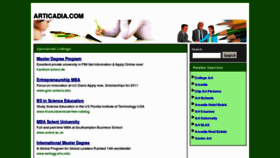 What Articadia.com website looked like in 2011 (13 years ago)
