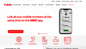What Airtel.com.ng website looked like in 2021 (3 years ago)