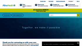 What Allinahealth.org website looked like in 2021 (4 years ago)