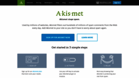 What Akismet.com website looked like in 2021 (3 years ago)
