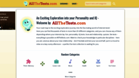 What Allthetests.com website looked like in 2021 (3 years ago)
