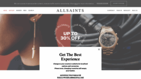 What Allsaints.com website looked like in 2021 (3 years ago)