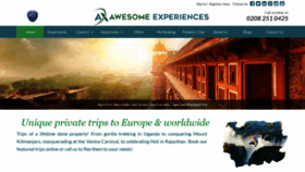 What Awesomeexperiences.com website looked like in 2021 (3 years ago)