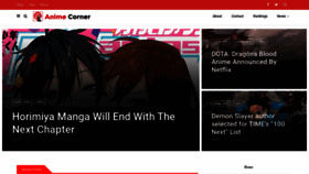 What Animecorner.me website looked like in 2021 (3 years ago)