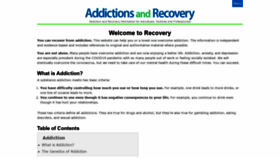 What Addictionsandrecovery.org website looked like in 2021 (3 years ago)