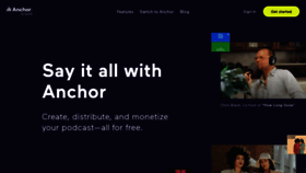 What Anchor.fm website looked like in 2021 (3 years ago)