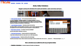 What Alcula.com website looked like in 2021 (4 years ago)