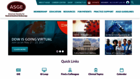 What Asge.org website looked like in 2021 (4 years ago)