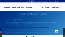 What Adventure-in-a-box.com website looked like in 2021 (3 years ago)