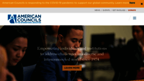 What Americancouncils.org website looked like in 2021 (3 years ago)