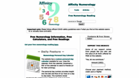 What Affinitynumerology.com website looked like in 2021 (3 years ago)