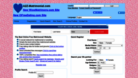 What A2z-matrimonial.com website looked like in 2021 (3 years ago)