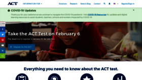 What Act.org website looked like in 2021 (5 years ago)