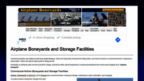 What Airplaneboneyards.com website looked like in 2021 (3 years ago)
