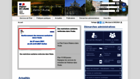 What Aube.gouv.fr website looked like in 2021 (3 years ago)