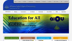 What Aiou.edu.pk website looked like in 2021 (3 years ago)