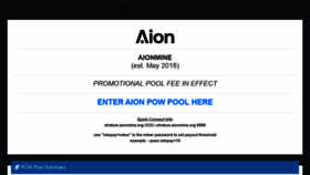 What Aionmine.org website looked like in 2021 (3 years ago)