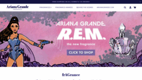 What Arianagrandefragrances.com website looked like in 2021 (3 years ago)