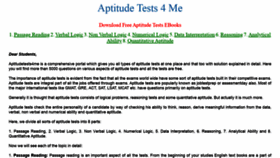 What Aptitudetests4me.com website looked like in 2021 (4 years ago)
