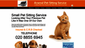 What Arsenalpetsitting.co.uk website looked like in 2021 (4 years ago)