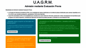 What Admisionweb.uagrm.edu.bo website looked like in 2021 (3 years ago)