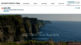 What Adventuresbydisney.com website looked like in 2021 (2 years ago)