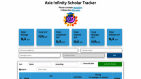 What Axie-scho-tracker.vercel.app website looked like in 2021 (2 years ago)