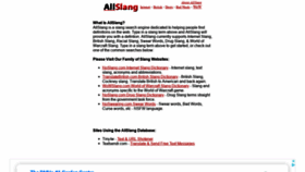 What Allslang.com website looked like in 2021 (2 years ago)