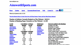 What Ainsworthsports.com website looked like in 2021 (2 years ago)