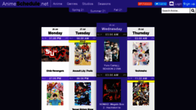What Animeschedule.net website looked like in 2021 (2 years ago)