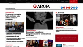 What Argia.eus website looked like in 2021 (2 years ago)