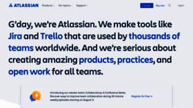 What Atlassian.com website looked like in 2021 (2 years ago)
