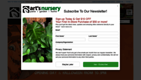 What Artsnursery.com website looked like in 2021 (4 years ago)