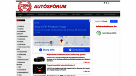 What Autosforum.hu website looked like in 2021 (4 years ago)
