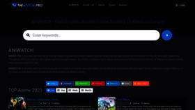 What Aniwatch.pro website looked like in 2021 (2 years ago)