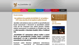 What Alcantara.cz website looked like in 2021 (2 years ago)