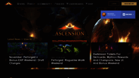 What Ascension.gg website looked like in 2021 (3 years ago)
