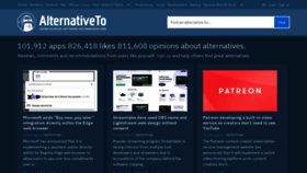 What Alternativeto.net website looked like in 2021 (2 years ago)