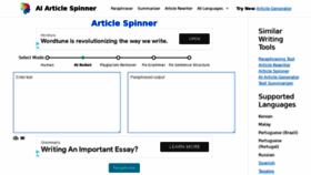 What Aiarticlespinner.co website looked like in 2021 (2 years ago)