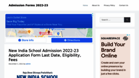 What Admissionforms.in website looked like in 2021 (2 years ago)