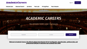 What Academiccareers.com website looked like in 2021 (2 years ago)