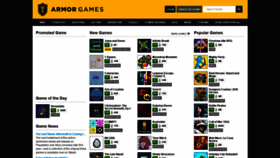What Armorgames.com website looked like in 2022 (2 years ago)
