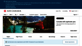 What Aircanada.ca website looked like in 2022 (2 years ago)
