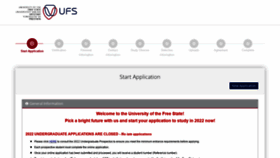 What Apply.ufs.ac.za website looked like in 2022 (2 years ago)