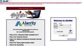 What Alacrity.net website looked like in 2022 (2 years ago)