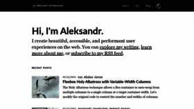 What Aleksandrhovhannisyan.com website looked like in 2022 (2 years ago)