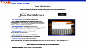 What Alcula.com website looked like in 2022 (3 years ago)